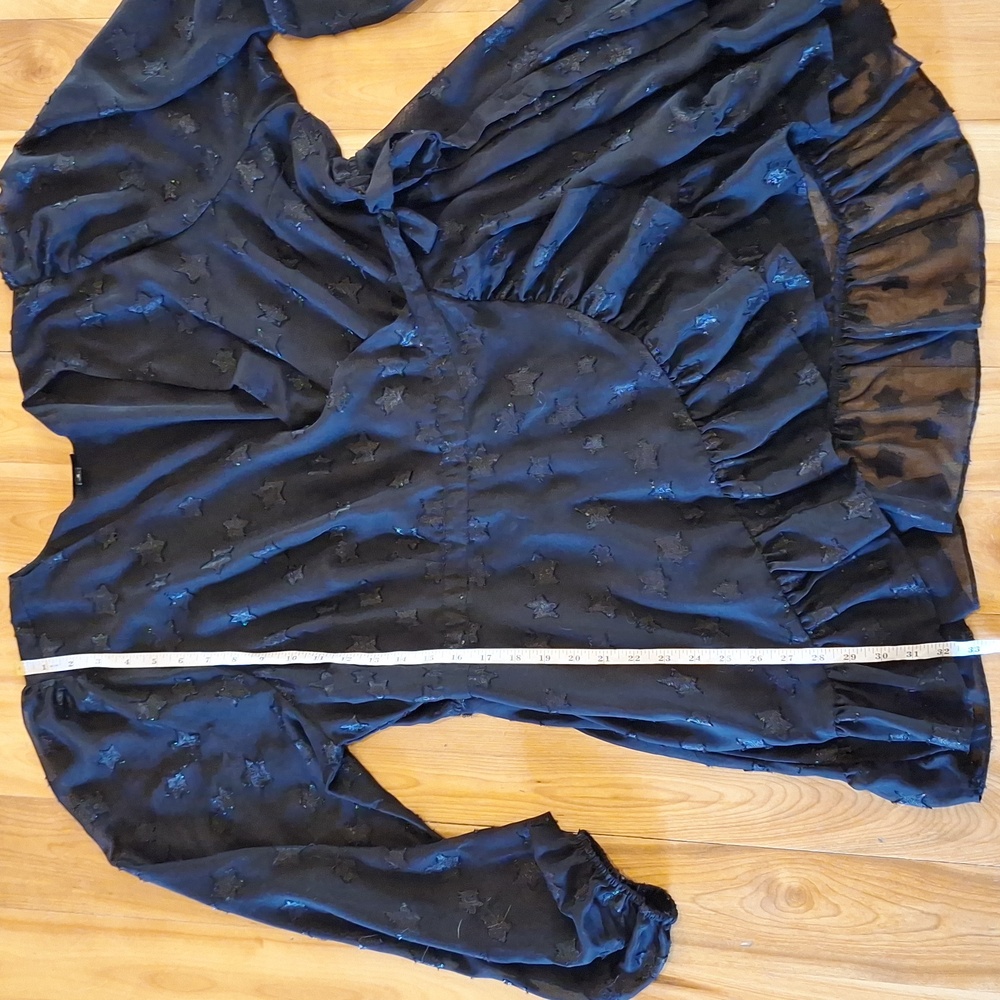 Torrid Clip Star Surplice Ruffle Mini Dress Black Goth Cocktail Chic Plus Size 3 - Picture 11 of 12